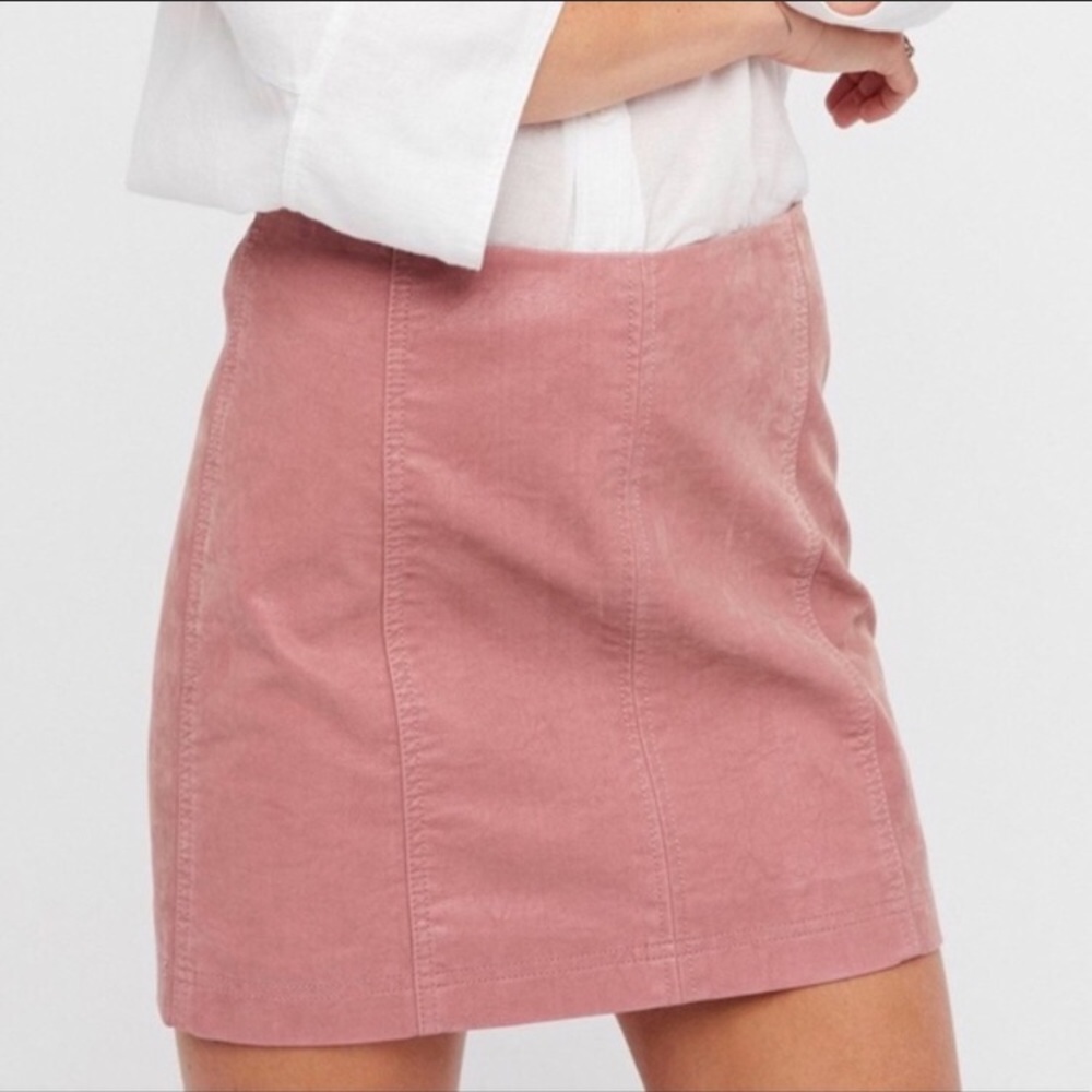 NWT Free People Modern Vegan Suede Mini Skirt